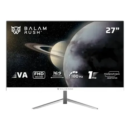 Monitor Gamer Plano 27  Va / Titan Mtg27y / Fhd / 180hz / 1ms / F-sync / G-sync / Flicker-free / 1xhdmi 2.1 + 1xdp 1.4 + 1xtipo C Display + 3.5 Mm / Vesa 100mm / Legend Blanco