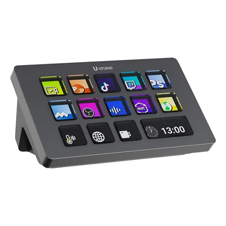 Ulanzi Upgrade D200h - Teclado Controlador De Transmisión 7en1 Para U-studio, 14 Teclas Lcd, 13 Teclas Macro Personalizables, Base Para Controlar Aplicaciones Y Software, Activar Acciones En Youtube