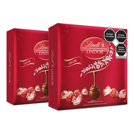 Pack 2 Cajas Chocolates Leche Lindt 168g