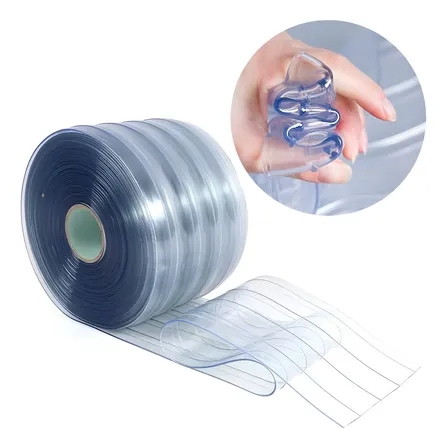 Rollo 50mx20cm Pvc Industrial Cortina Hawaiana Refrigeracion Transparente