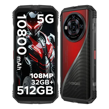 Celulares Doogee S118 Pro 5g Smartphone Dual Sim 32gb Ram+512gb Rom 10800mah Batería 6.6'' Fhd+ 120hz 108mp Cámara Android 14 Nfc Wifi6 Rojo
