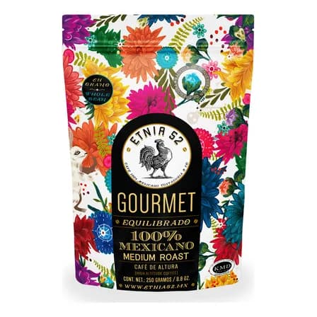 Café En Grano De Altura Gourmet | 250gr | Tostado Medio Oscuro | Cuerpo Completo | 100% Arábica | Certificación Kosher | Notas A Almendra Y Avellana - Aroma Fragancia Frutal | Grano Entero | Etnia 52