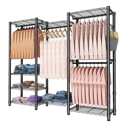 Metal Perchero Rack Organizador De Ropa Closet Con Ganchos