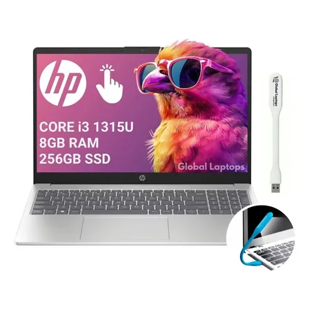 Hp Core I3 1315u 256gb Ssd 8gb Ram Pantalla 15,6  Touch Screen Placa Intel Uhd Incluye Windows 11 Home Instalado Laptop 15-fd0123 Tactil Con Regalo Plateado