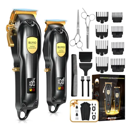 Máquina Para Cortar Cabello Profesional Kit De Cortadoras, Buyio Cortapelos Inalámbrico Para Hombre Con Batería De Larga Duración, Adecuado Para Uso Familiar, Barbería Y Niños (negro)