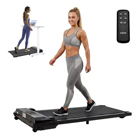 Caminadora Eléctrica 6km Portátil Con Control Remoto 2hp Color Negro