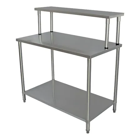 Mesa Con Repisa Acero Inoxidable 110 Cm Acero Inox Calibre 22
