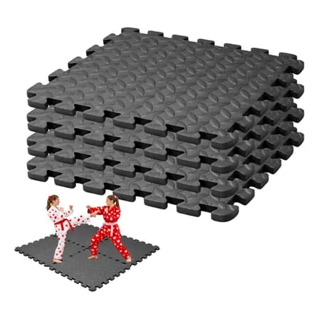 Tapetes 60x60 68 Pzs Para Gimnasio Antiderrapante Negro