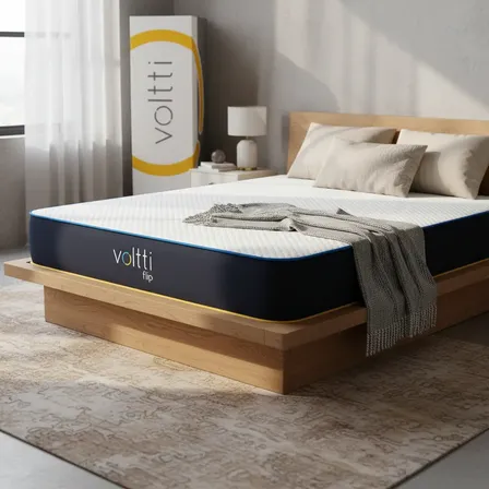 Colchón Matrimonial Voltti Flip Doble Confort | 20 Cm | Reversible Con 2 Diferentes Firmezas | Nano Memory Foam | Ergonómico Y Ortopédico | Disminuye Puntos De Presión Blanco