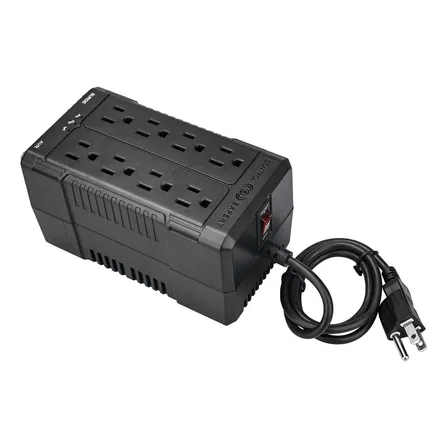 Regulador De Voltaje 8 Contactos 1000va 500w Casa Oficina Color Negro