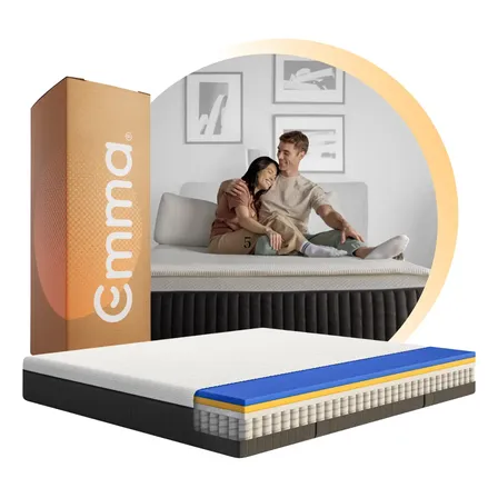 Colchón Emma Hybrid Individual | Memory Foam & Resortes Color Blanco/gris