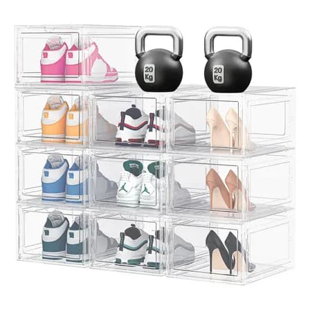 Zapatos Apilables Estantes Plásticos Transparentes 10 Piezes Transparente