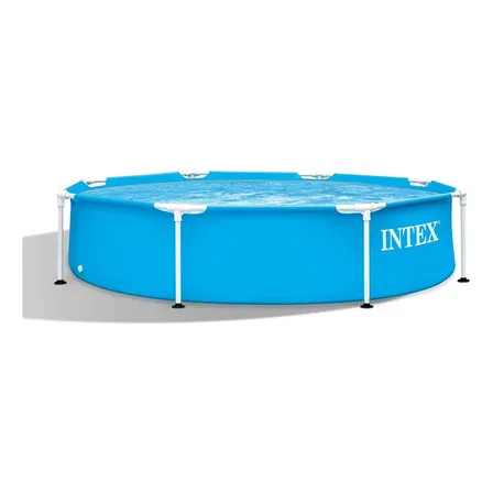 Alberca Estructural Intex Metal Frame 28205 X 2.2 M De Ancho X 2.44 M De Diámetro Azul Mosaico