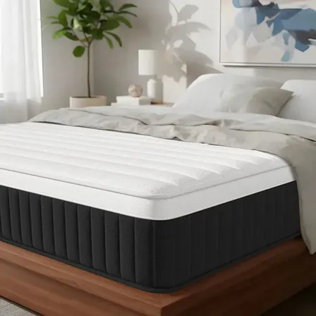 Colchon Matrimonial Híbrido Ergonómico 135x190x25 Ortopédico | Viscoelástica Alta Densidad, Gel Refrescante, Resortes... Negro