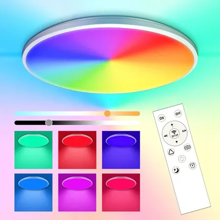 Lámpara Techo Plafón Led Bylifity Rgb 24w Control App Tuya Smart