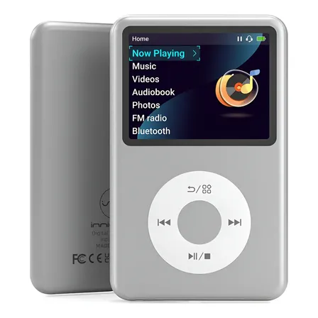 Innioasis Y1 Reproductor Musical Portátil Mp3 Mp4 Con Bluetooth Hifi 128gb Compatible Con 21 Formatos De Música, Sonido Sin Pérdidas, Batería 35 Horas,control Rueda Clásica Y Fm Radio Color Plateado
