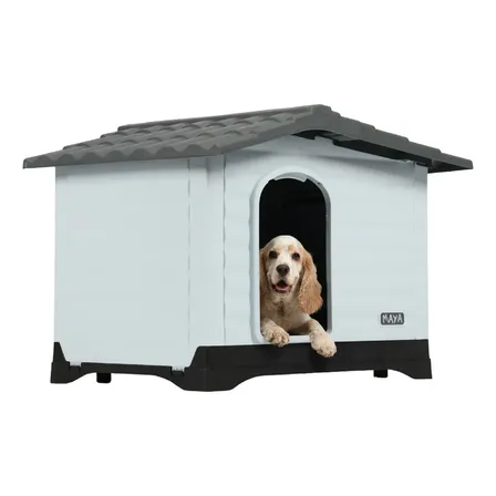 Casa Para Perro Mascota Raza Chica - Mediana Poli Pets Armable Plastico Gris