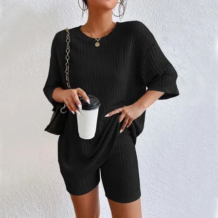 Conjunto Short Leggins Y Top 2 Pieza Mujer Casual Dama Salir