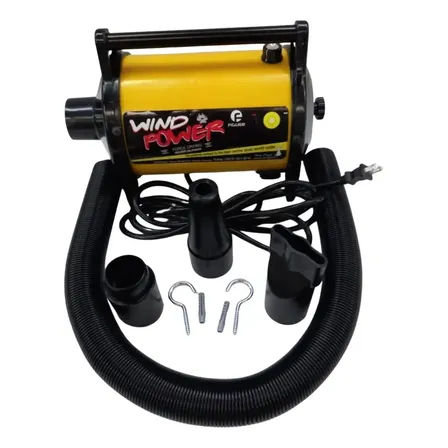 Secadora Para Mascotas Wind Power Velocidad Variable 10 Amp Color Amarillo 1000w