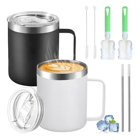 2pz 14oz Taza Para Cafe De Acero Inoxidable,colores Variados