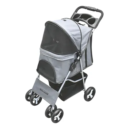 Carreola Plegable Resistente Mascotas Perros Gatos Color Gris Claro Deco Hogar