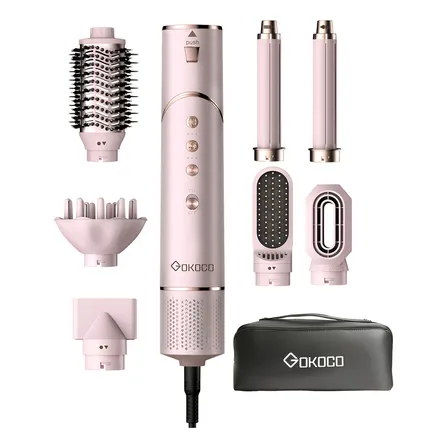 Secador De Pelo Alta Velocidad Profesional 7 En 1 Secador Color Rosa