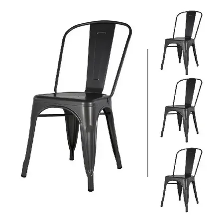 Set De 4 Sillas Comedor Casa Tolix Metal Mundo In