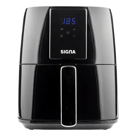Freidora De Aire Horno Digital Multifuncional 8 Litros 5 Programas Automáticos De Cocción Con Recubrimiento Antiadherente Asa De Tacto Frío 1500w Signa Color Negro