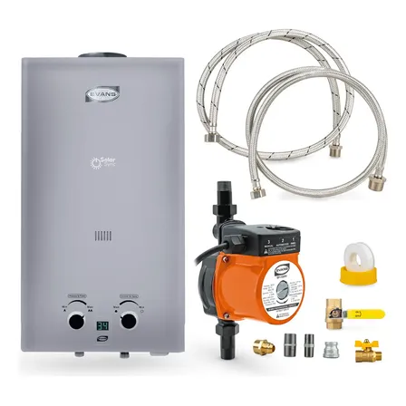 Kit Calentador 8l Gas Lp Y Bomb Presurizadora 1.5 Serv Evans Color Blanco Tipo De Gas Glp