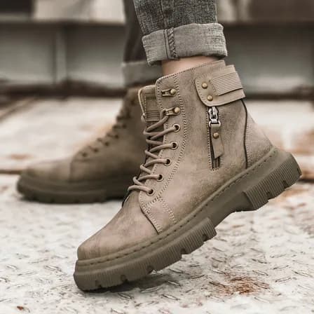 Botas Tacticas Piel Hombre Casual Plataformas Moda Dghaei