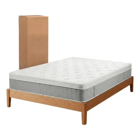 Colchon Matrimonial Resortes Pocket Y Memory Gel135x190x30cm Blanco