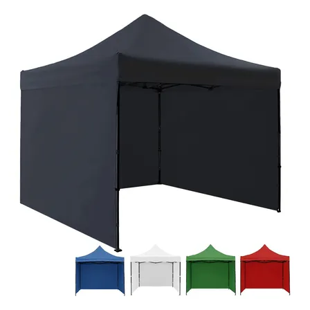 Carpa Toldo 3 Paredes Retráctil 3x3 Lona Impermeable Acero