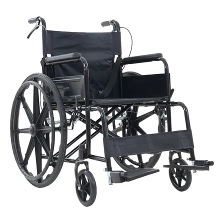 Gambimedic Silla De Ruedas Manual Plegable Todoterreno Acero Reforzado Compacta Descansapies Negro