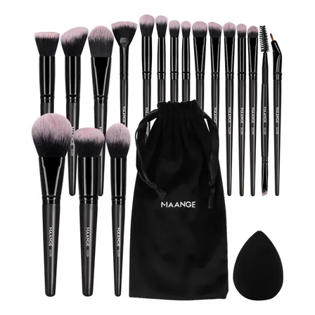 Set 18 Pzs Brochas Maquillaje Con Bolsa De Cosméticos Color Clarinete Clarinetea