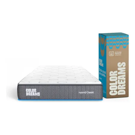 Colchón Individual Color Dreams Classic Híbrido 18 Cm | Pocket Coil + Memory Foam | Firmeza Media | Hipoalergénico Y Antiácaros | Transpirable | 100x190 Cm | Colchones En Caja