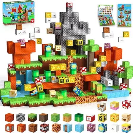 Bloques Magnéticos Para Niños,150 Cubos Magneticos Juguetes De Construcción, Kit Castillo Aventura, Stem Educativo Regalo Niños Niñas 3+