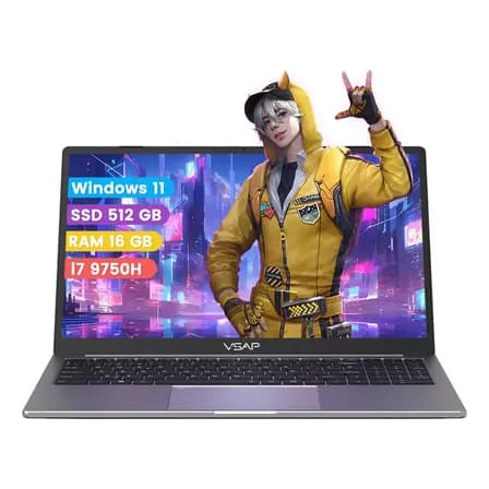 Laptop Vsap Intel I7 9750h 16gb Ram 512gb Ssd 15.6in Notebook Gris 1920x1080