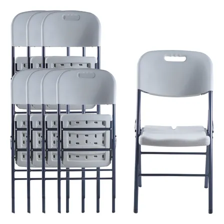 Combo 2 Pack 4 Sillas Plegables Blanca Color Blanco Lisa Liso
