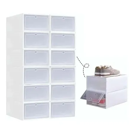 12pcs Organizadores Apilables Para Zapatos Cajas De Plastico