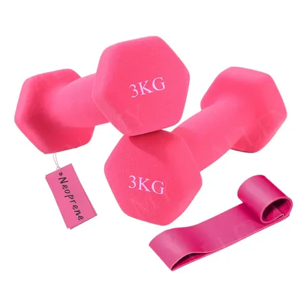 Par Mancuernas Rosas De 3 Kg Ejercicio Pilates Yoga Gym Rosa