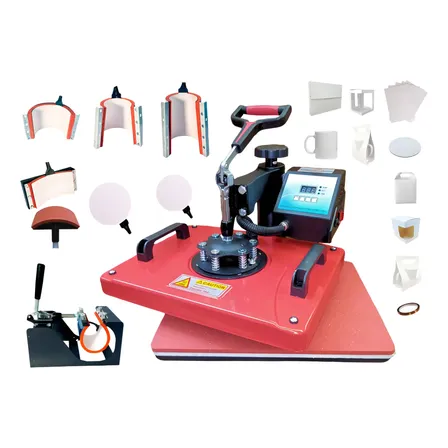 Plancha Combo Kit 8 En 1 Sublimación Tlp + Reg Rojo