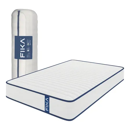 Colchón Fika Individual Basic En Bolsa Espuma Y Resortes 100x190x18 Color Blanco