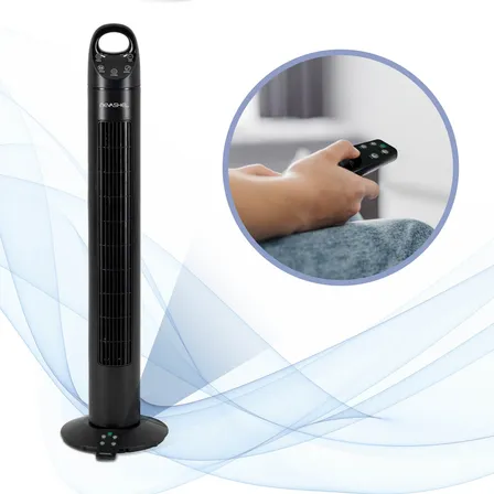 Ventilador De Torre Premium Potente Y Silencioso Nevashel Home Rs-04 Ventilador De Uso Domestico Hogar Y Oficina... 50hz Negro Plástico