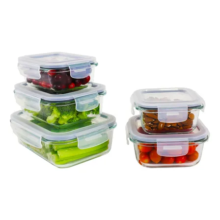 Contenedores De Vidrio Herméticos Con Tapa 5 Toper 10 Pz Color Transparente