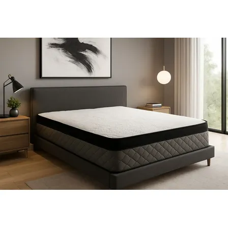 Colchon Matrimonial Lumina Plus En Caja 20 Cm De Altura Blanco - Gris