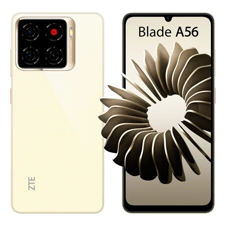 Celular Zte Blade A56 Camara 13 Mp + Ia, 128 Gb + 12 Gb Ram (4gb + 8 Gb Dinámica), Bateria 5000 Mah Dorado