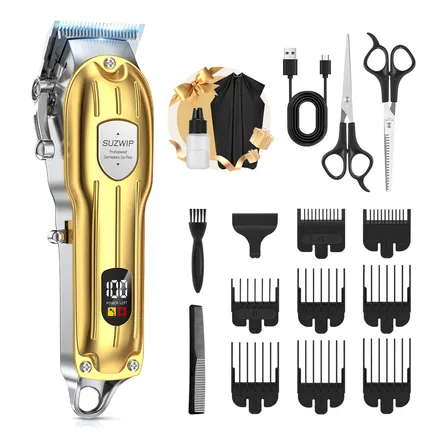 Cabello Cortadora Cortapelos Trimmer 8000rpm Profesional Ajuste De 1,5 - 19 Mm Con Led Pantalla, Moximx Kit De Cortar... Dorado