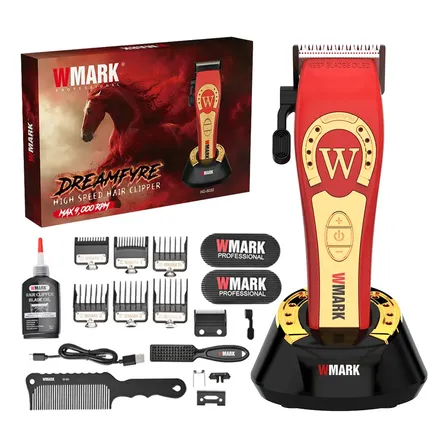 Wmark Máquina Para Cortar Cabello Alta Velocidad Profesional,9000rpm Cortadora De Pelo Maquinilla De Cortar El Pelo... Rojo