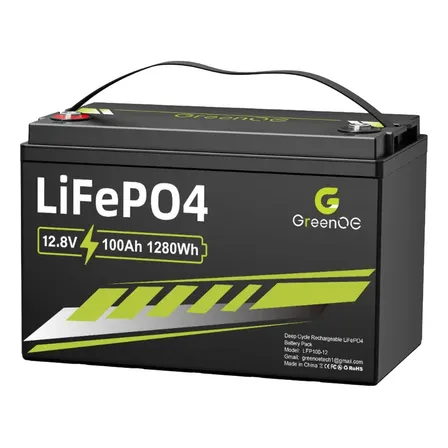 Batería Lifepo4 Greenoe 12v 100ah 1280wh Ciclo Profundo Solar 15000 Ciclos Profundos Recargables Extensible Batería De Litio Prefecpara El Sistema Solar Rvs Marina Furgonetas Remol Copia De Seguridad