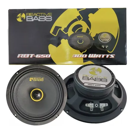Bocinas Coaxiales 6.5  Reactive Bass 300w 150w Rms 4 Ohm Negro